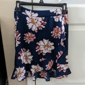 Soprano floral faux-wrap skirt